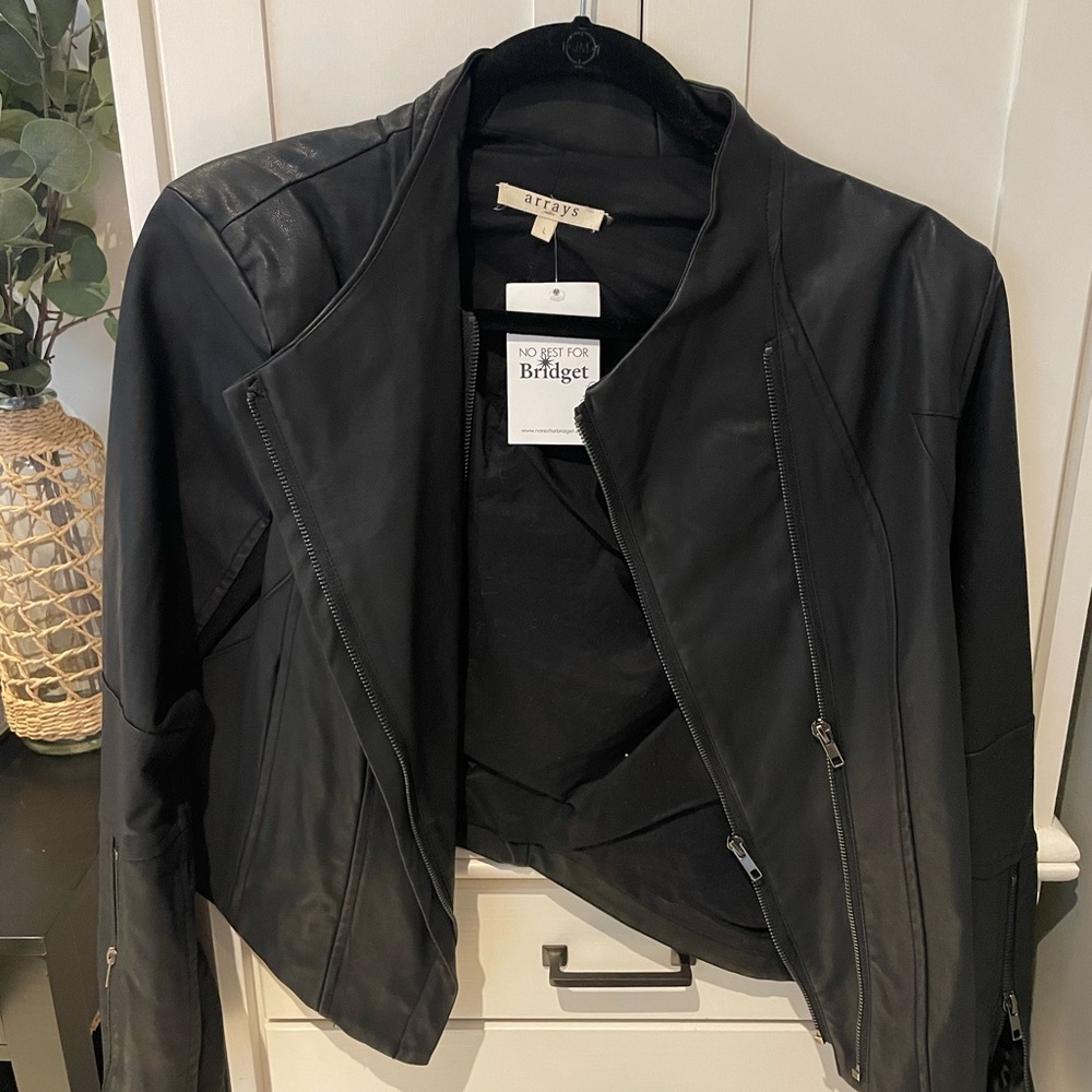 faux leather jacket from no rest for Bridget